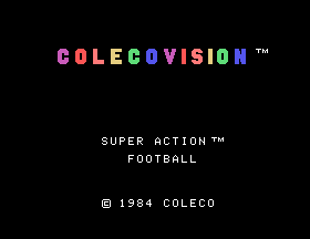 Super Action Football Title Screen